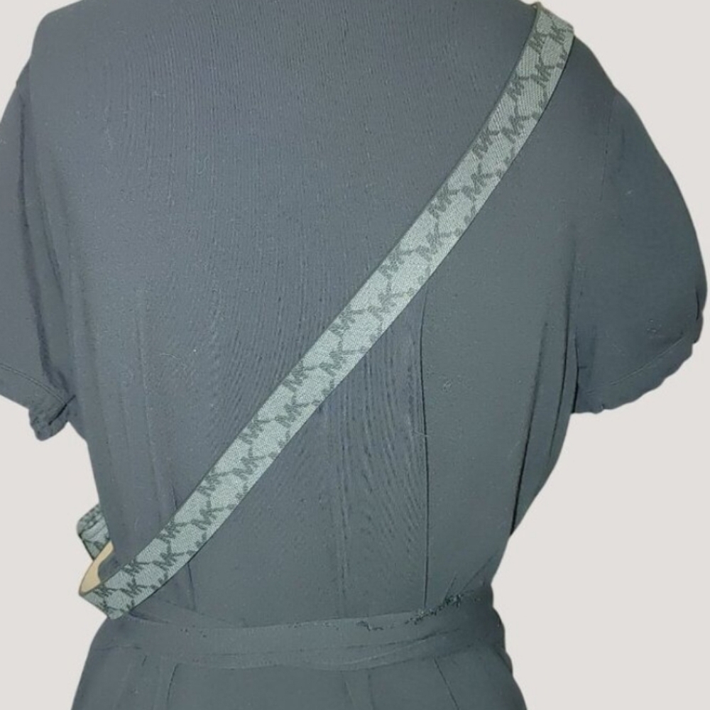 Belt Bag L XL Michael Kors Signature Logo Crossbody Adjustable Strap Black Grey - Picture 3 of 4
